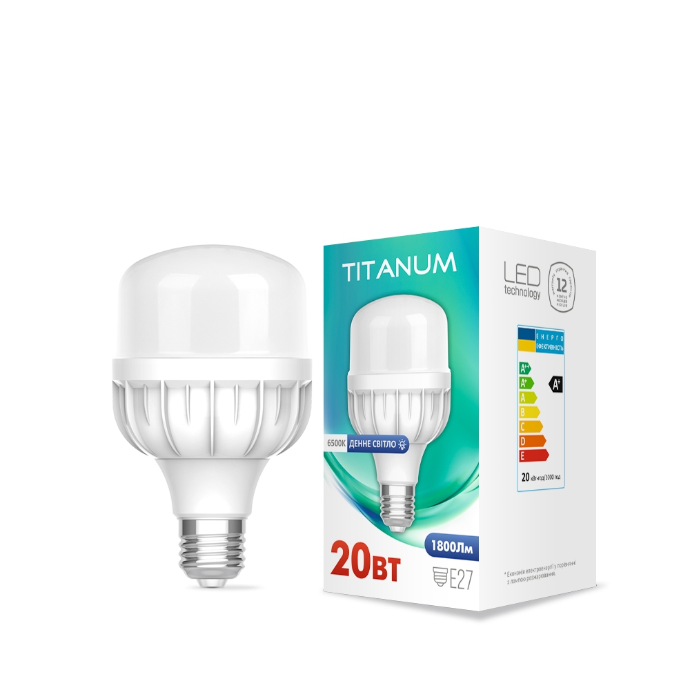 LED лампа TITANUM A80 20W E27 6500К