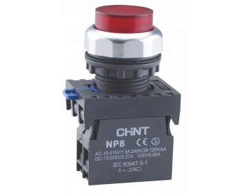 Кнопка виступаюча NP8-GND/4 з підсвіткою,червона (МК)