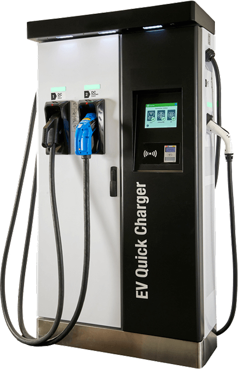 Станція RAPTION 100кВт,100-920В,250А CCS2+22кВт 400В,32А,Type2 розетка,одночасний заряд