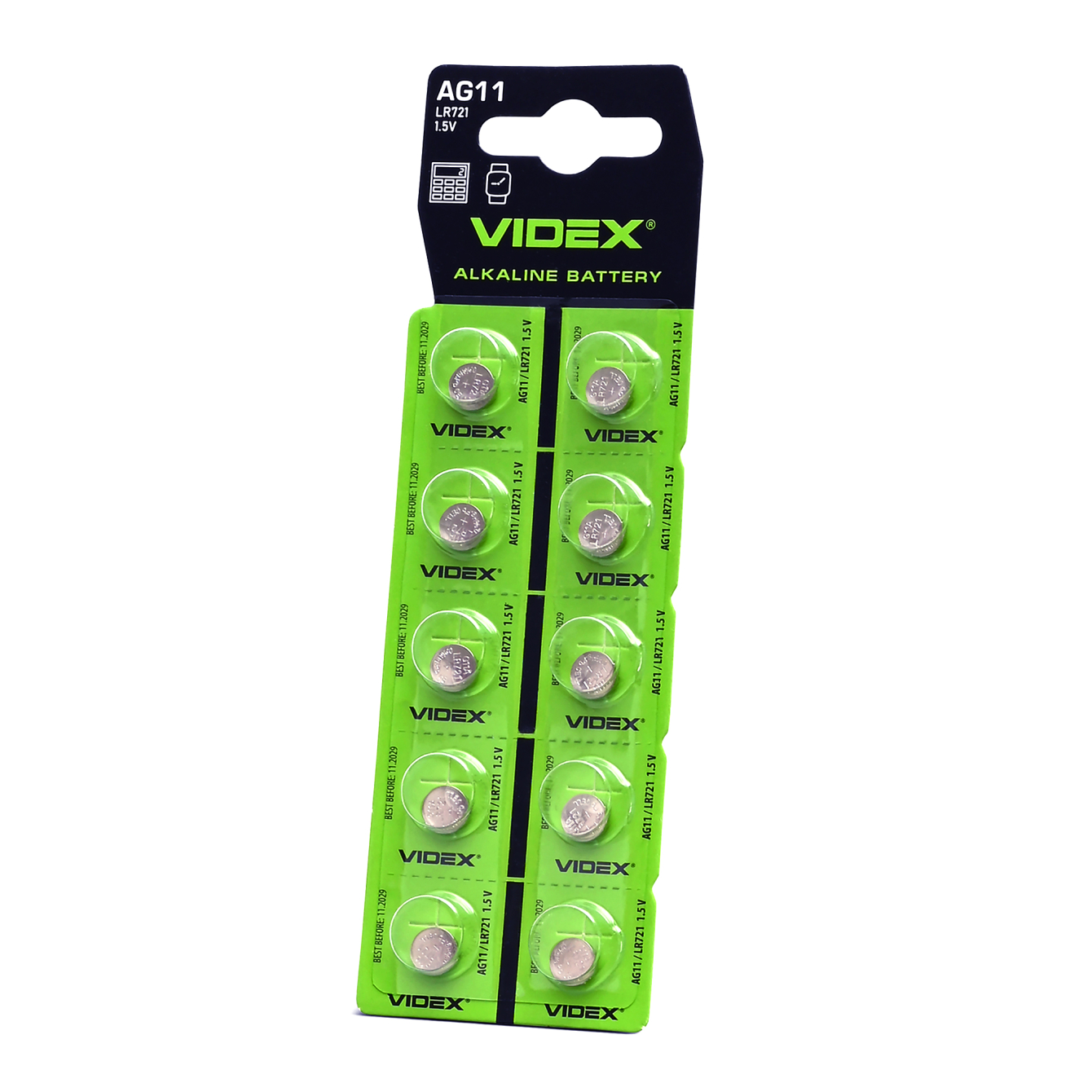 Батарейка годинникова Videx AG11/LR721 BLISTER CARD