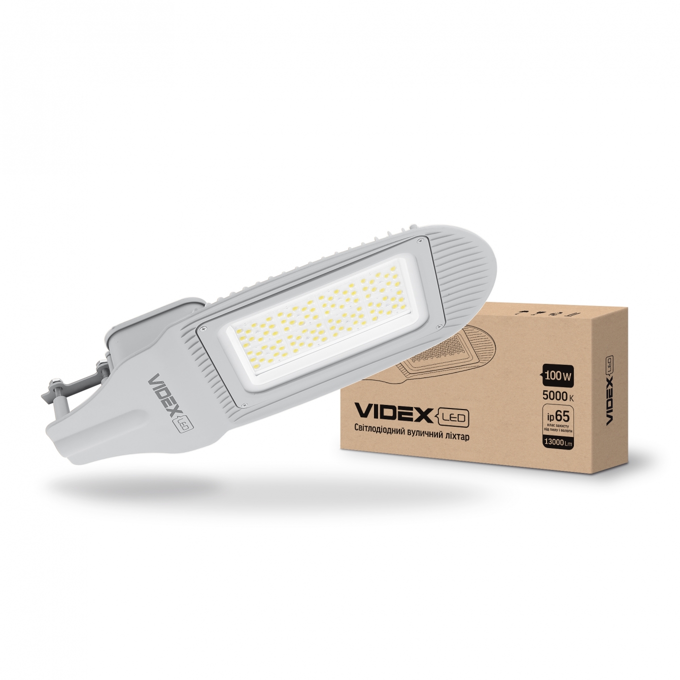 LED вуличний ліхтар VIDEX 100W 5000K Сірий
