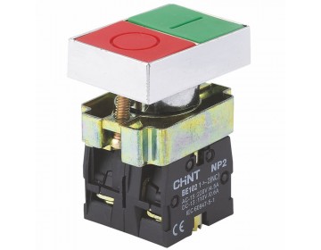 Кнопка подвійна NP2-BL8325 червона+зелена 1NO+1NC IP40