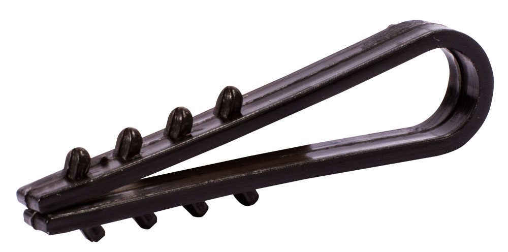 Дюбель - ялинка 8 mm для круглого проводу e.metiz.dowel.fir.black.8, чорний 100 шт.
