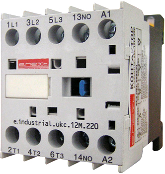 Контактор e.industrial.ukc.12M.220.NO, 12А, 220В, no, малогабаритний