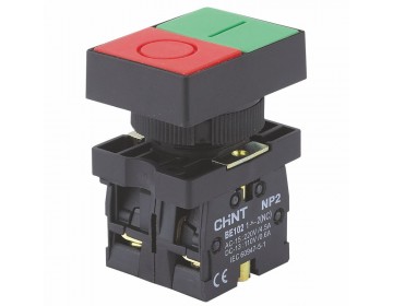 Кнопка подвійна NP2-EL8325 без підсвідки 1NO +1NC IP40