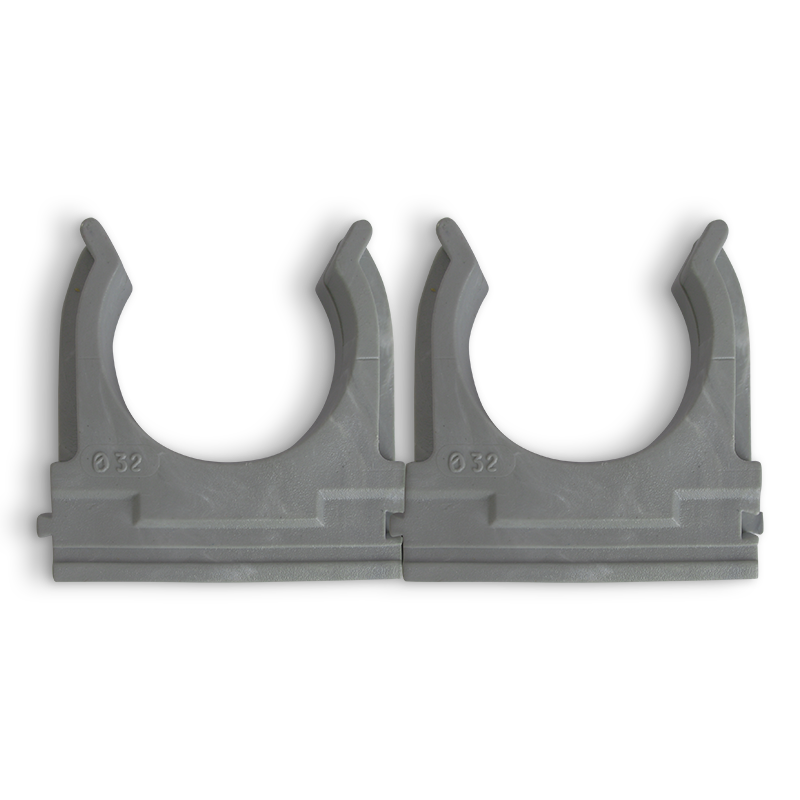 Кріплення для гофро труб D 32 mm сіре ZIPLEX 25шт