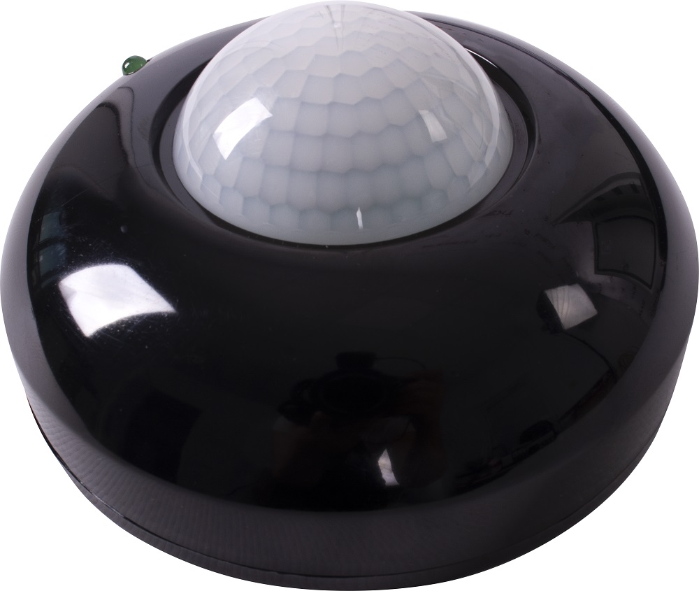 Датчик руху інфрачервоний стельовий e.sensor.pir.07.black(чорний), 360°, IP20