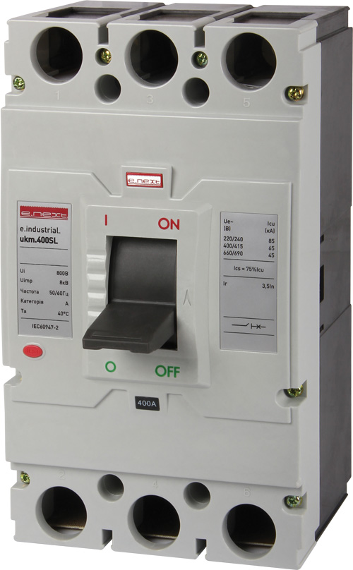 Силовий автоматичний вимикач e.industrial.ukm.400SL.400, 3р, 400А
