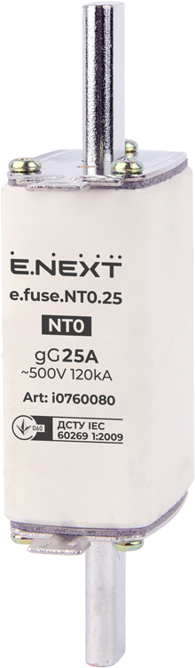 Запобіжник плавкий e.fuse.NT0.25, габарит 0, 25А