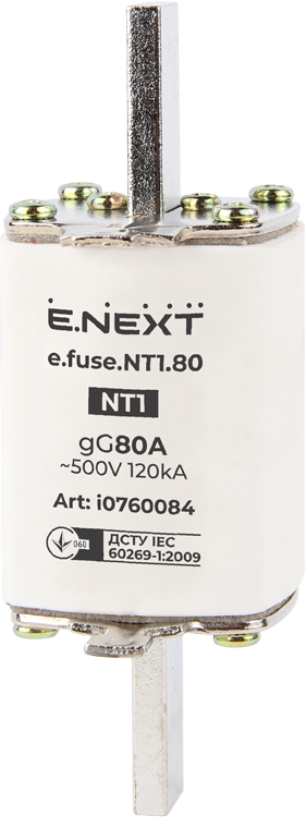 Запобіжник плавкий e.fuse.NT1.80, габарит 1, 80А