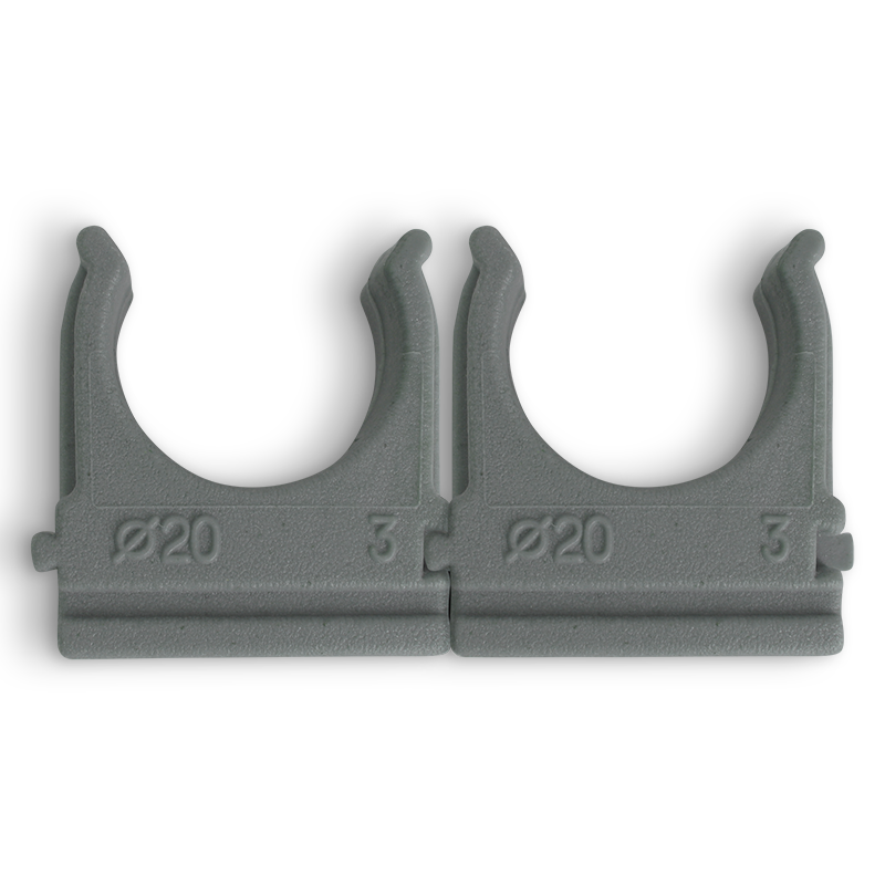 Кріплення для гофро труб D 20 mm сіре ZIPLEX 100шт