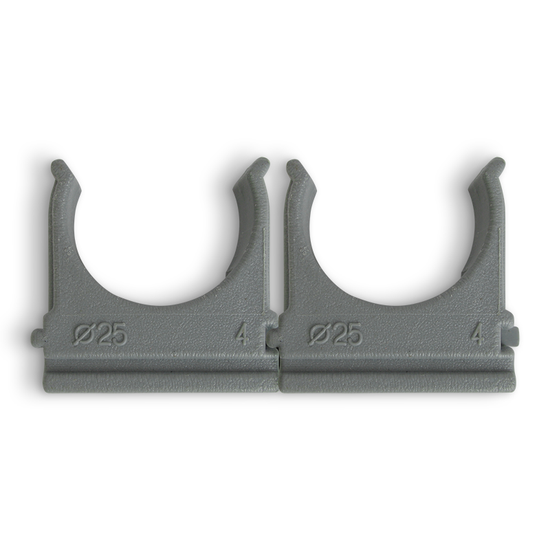 Кріплення для гофро труб D 25 mm сіре ZIPLEX 100шт