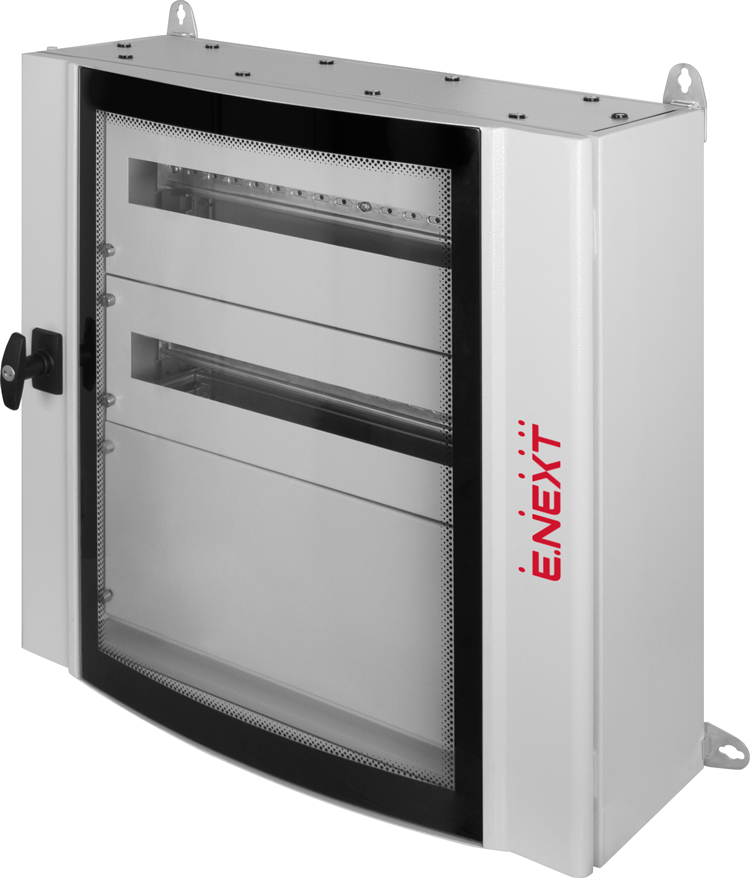 Корпус металевий e.mbox.industrial.n.96.bc.gl IP55 навісний, з суцільною панеллю, зі склом