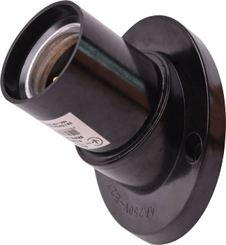 Патрон бакелітовий e.lamp socket wall skew side.E27.bk.black,настінний,Е27,зміщений,чорний