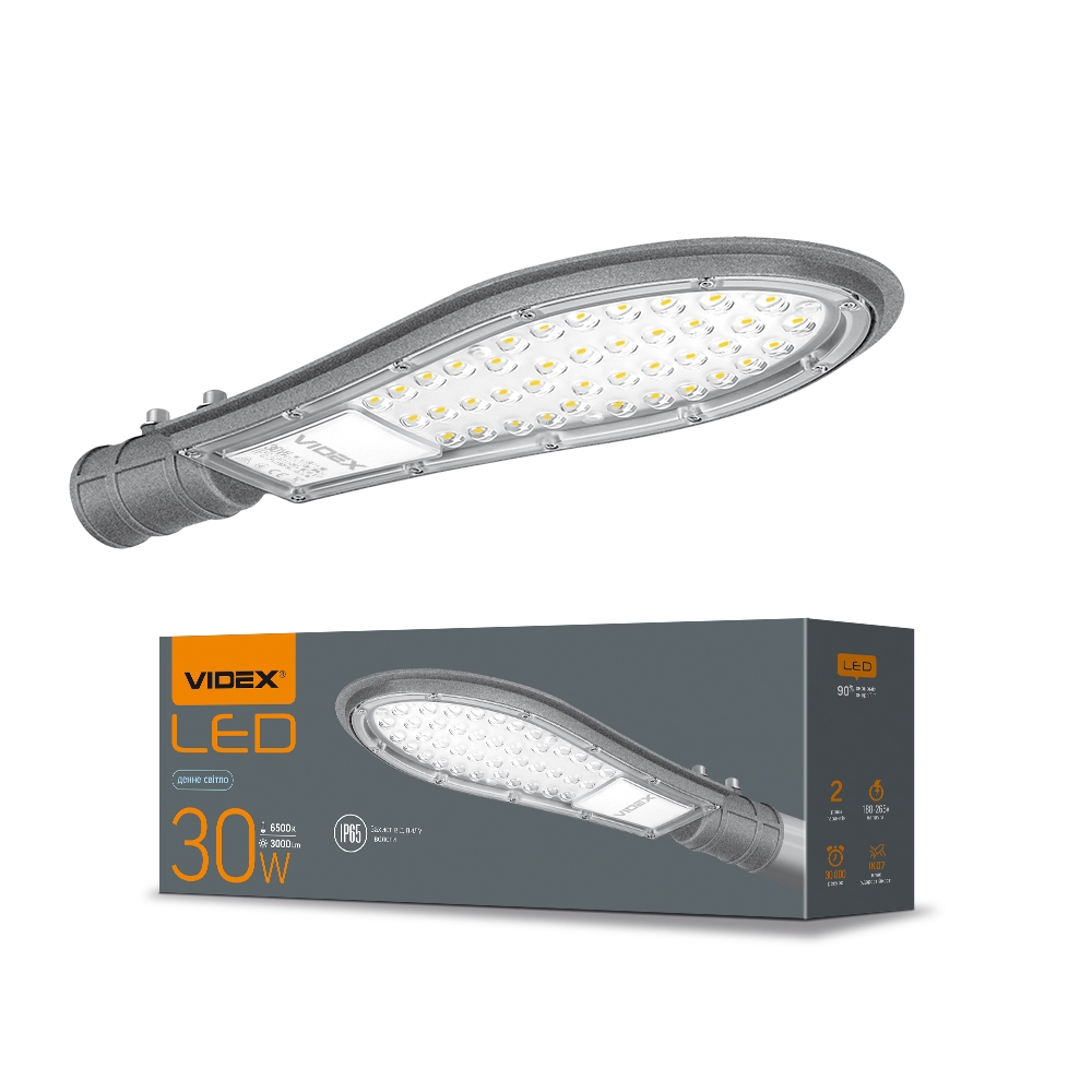 LED ліхтар вуличний VIDEX IP65 30W 5000K VL-SLE15-306