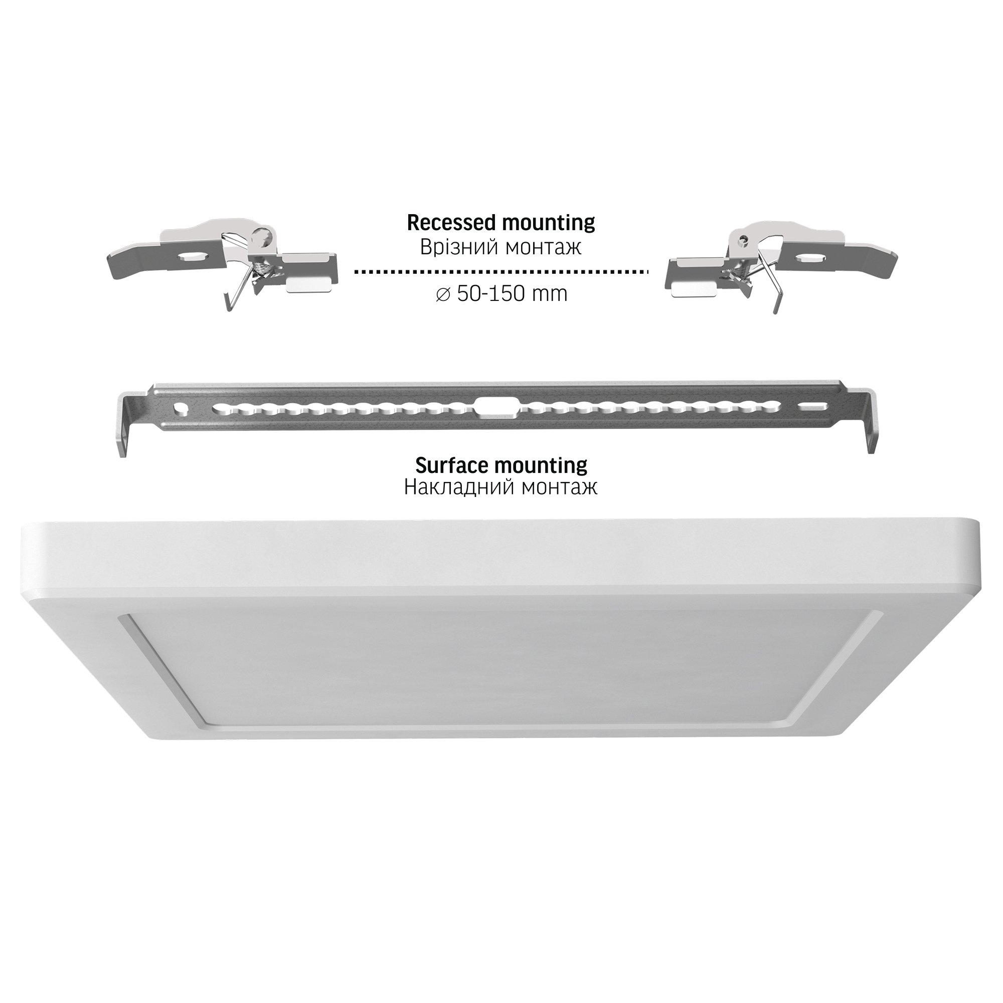 LED світильник квадратний VIDEX DL6S 18W 3000K-4000K-6500K White
