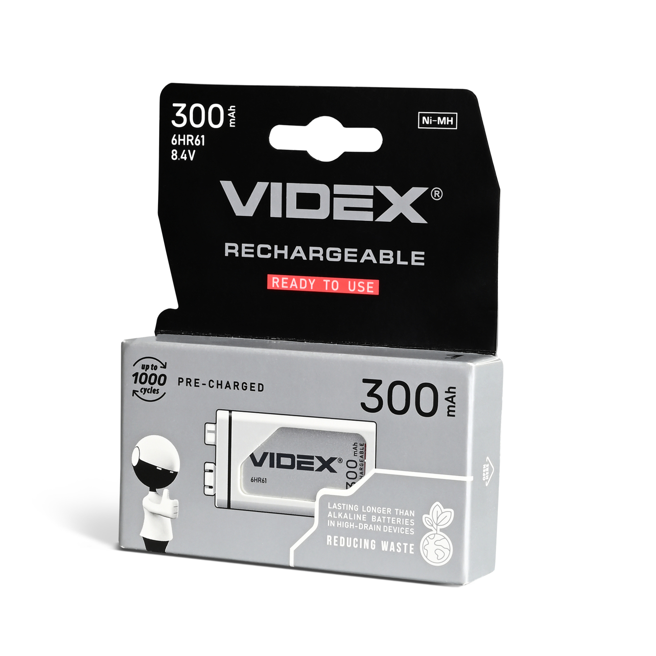 Акумулятори Videx 6HR61 300mAh blister/1шт