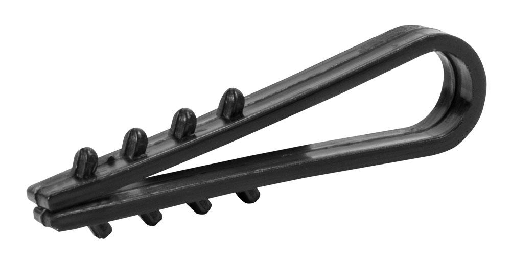 Дюбель - ялинка 6 mm для круглого проводу e.metiz.dowel.fir.black.6, чорний 100 шт.