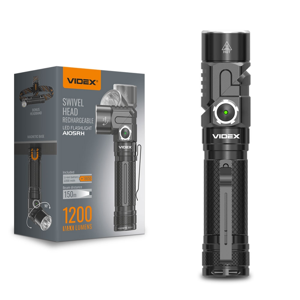 Портативний світлодіодний ліхтарик VIDEX VLF-A4105RH 1200Lm 5000K