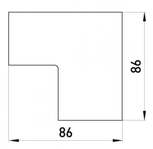 Внутрішній кут e.trunking.blend.in.stand.60.60 для короба 60х60мм