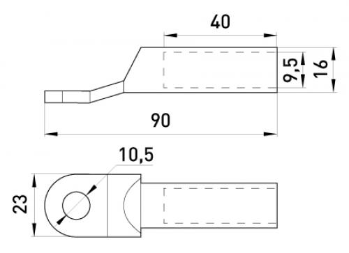 Мідно-алюмінієвий кабельний наконечник e.end.stand.ca.dtl.1.50