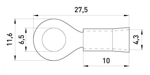 Ізольований наконечник e.terminal.stand.rv1.1,25.6.grey 0.5-1.5 кв.мм, сірий