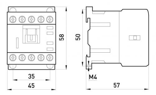 Контактор e.industrial.ukc.6M.220, 6А, 220В, no, малогабаритний