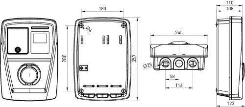 Станція для заряду електромобілів e.charge.pro.7T1C 7,4кВт 230В 32A Type1 кабель 5м IP54