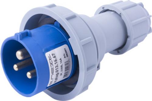 Силова вилка переносна e.plug.013.16.67, 3п., 230В, 16А, IP 67