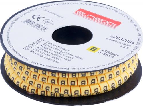 Маркер кабельний e.marker.stand.3.6.B, 3-6 кв.мм, "B", 350 шт