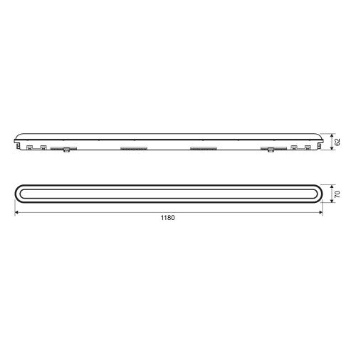 LED світильник IP65 лінійний магістральний VIDEX BNWL05 36W 1.2М 5000K 220V