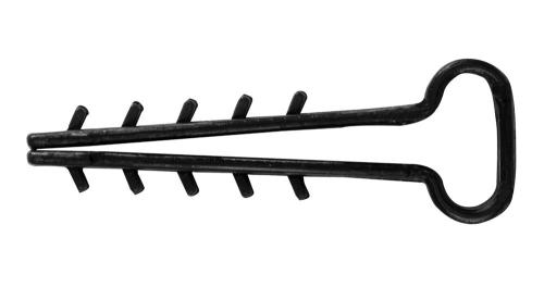 Дюбель - ялинка 12 mm для плоского проводу e.metiz.dowel.flat.fir.black.12, чорний 100 шт.