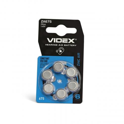 Батарейка повітряно цинкова Videx ZA675 (PR44) BLISTER 6