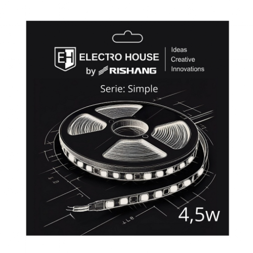 LED стрічка 4,5Вт 12В SMD2835 60 діодів, 540 Лм , нейтральний білий 4000К, серія Simple El