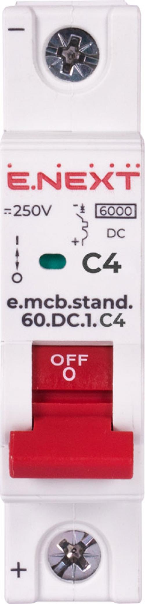 Модульний автоматичний вимикач e.mcb.stand.60.DC.1.C4, 1р, 4А, C, 6кА, DC