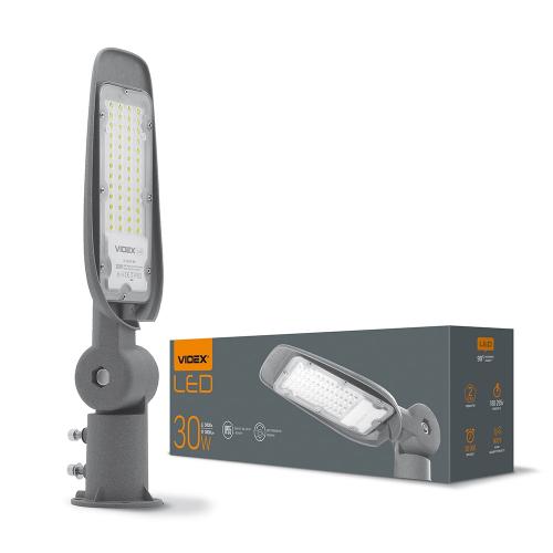 LED вуличний ліхтар VIDEX поворотний 30W 5000K Сірий