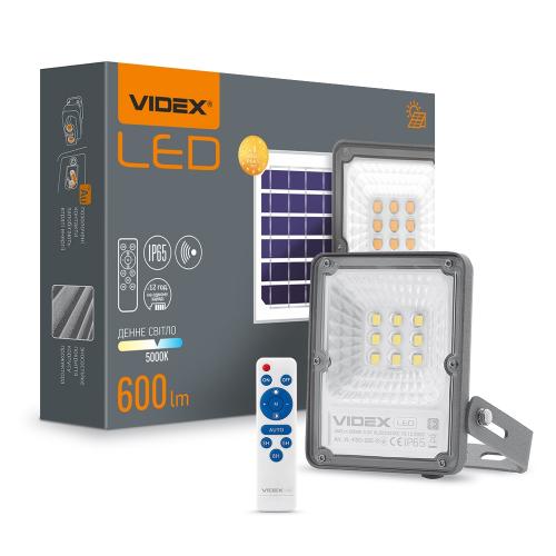 LED прожектор автономний VIDEX 10W 5000K Сенсорний