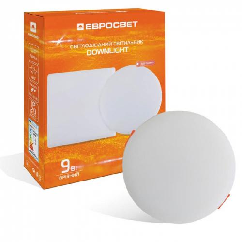 Світильник точковий врізний ЕВРОСВЕТ 9Вт коло LED-R-100-9 4200К без рамки