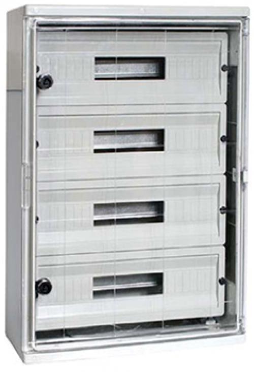 Шафа удароміцна з АБС-пластика e.plbox.500.700.245.88m.tr,IP65,прозор.дверцята,панель88мод