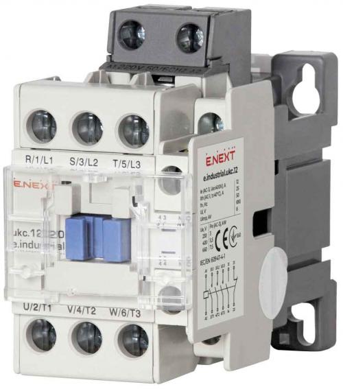 Контактор e.industrial.ukc.12.220, 12А, 220В, no+nc