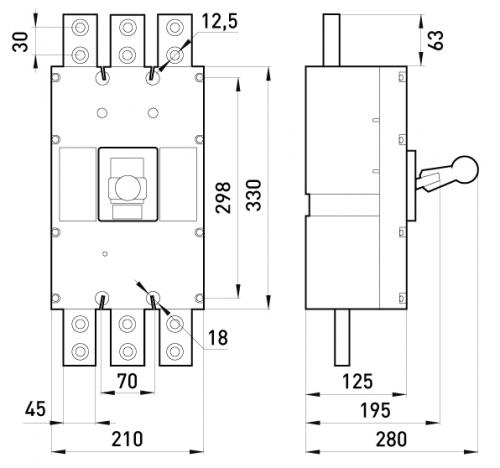 Силовий автоматичний вимикач e.industrial.ukm.1000S.1000, 3р, 1000А