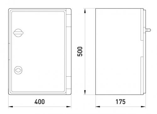 Шафа удароміцна з АБС-пластика e.plbox.400.500.175.blank, 400х500х175мм, IP65