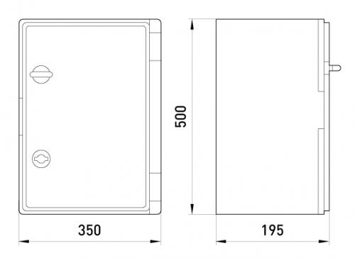 Шафа удароміцна з АБС-пластика e.plbox.350.500.195.blank, 350х500х195мм, IP65