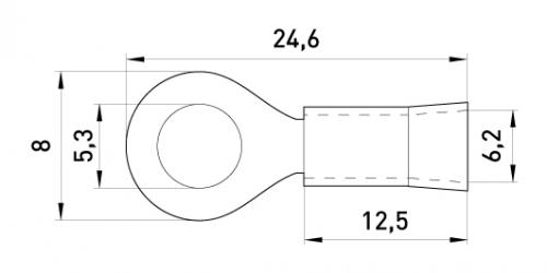 Ізольований наконечник e.terminal.stand.rv3.3,5.5.yellow 2.5-4 кв.мм, жовтий