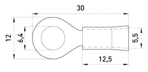 Ізольований наконечник e.terminal.stand.rv3.3,5.6.black 2.5-4 кв.мм, чорний