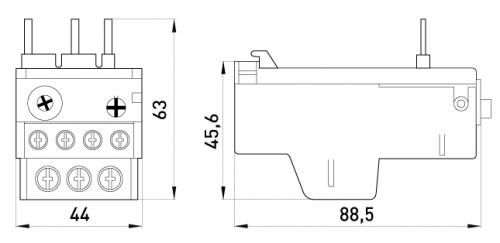 Теплове реле e.industrial.ukh.22.18, номін. струм 22А, діап. регул. 12-18 А