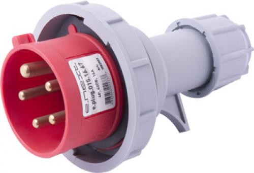 Силова вилка переносна e.plug.015.16.67, 5п., 400В, 16А, IP 67
