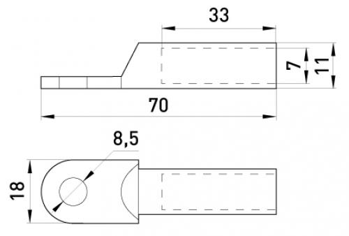 Мідний кабельний наконечник e.end.stand.dt.25