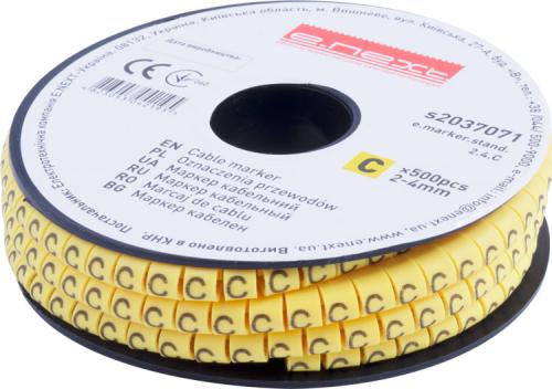 Маркер кабельний e.marker.stand.2.4.C, 2-4 кв.мм, "C", 500 шт