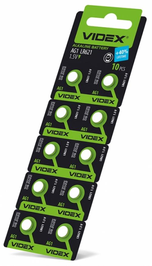 Батарейка годинникова Videx AG 1/LR621 BLISTER CARD